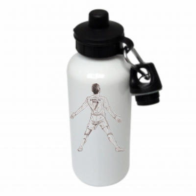 Football Icons Skribble Metal Water Bottle - Ronaldo